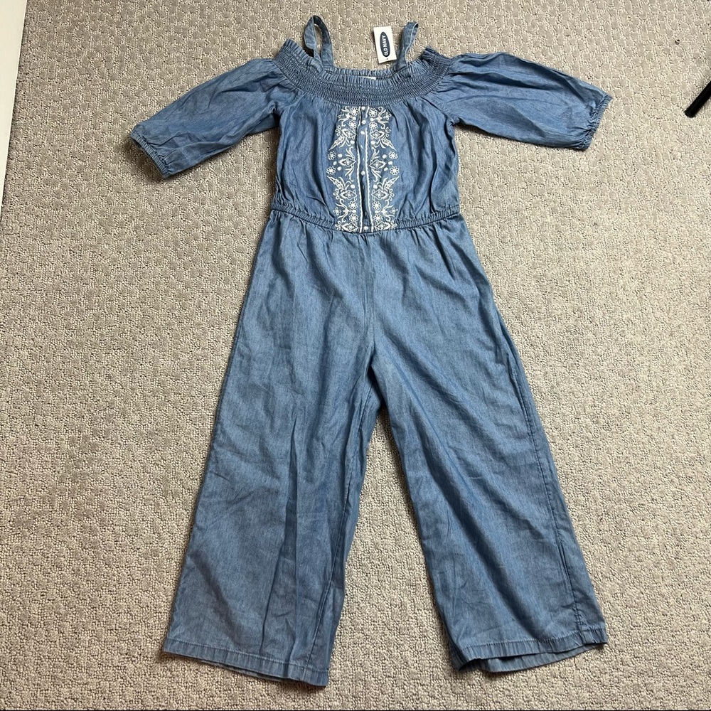 NWT old‎ navy girls embroidered jeans romper size small 6-7